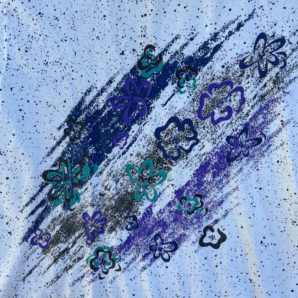 Vintage 90s Unique Splatter Graphic All Over Print Single Stitch t-shirt - Picture 2 of 4